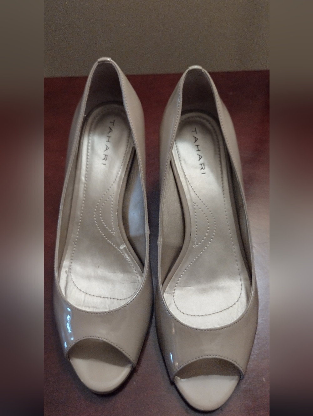 Flesh toned Peakaboo Tahari Pumps